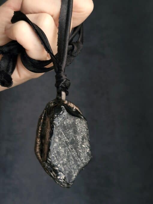 Black Obsidian Stone Necklace - Image 4
