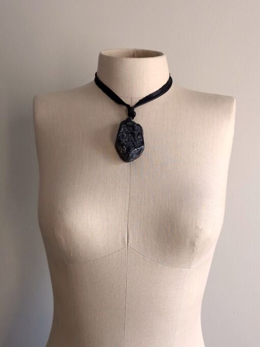 Black Obsidian Stone Necklace - Image 2