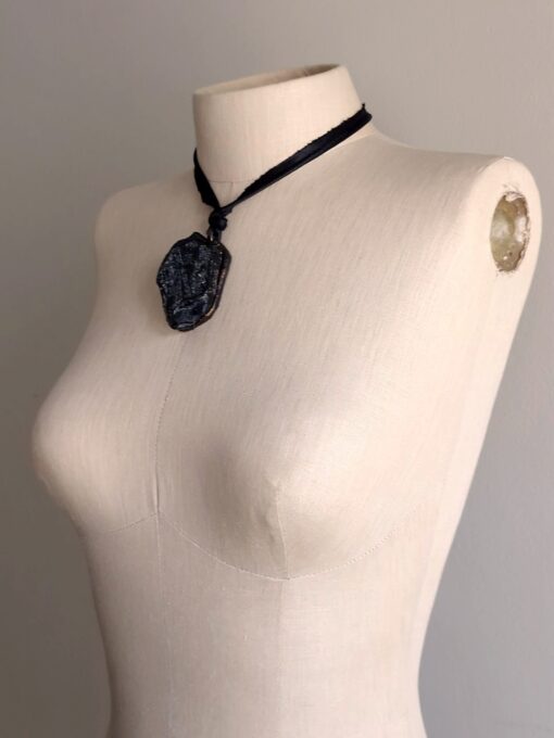 Black Obsidian Stone Necklace - Image 3