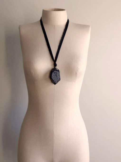 Black Obsidian Stone Necklace - Image 6