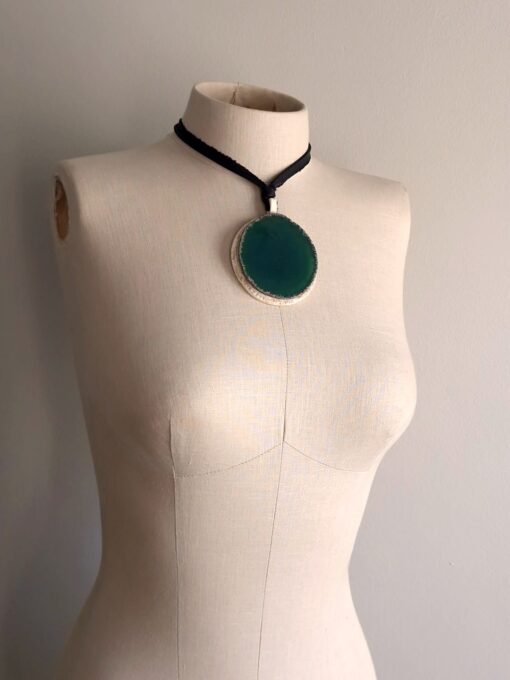 Green Agate Stone Necklace - Image 3