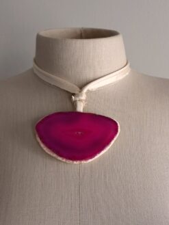 Pink Agate Stone Necklace
