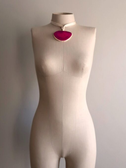 Pink Agate Stone Necklace - Image 2
