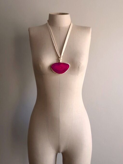 Pink Agate Stone Necklace - Image 5