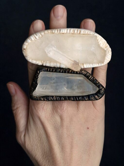 Rock Crystal Pointer Stone Ring Size 9 - Image 6
