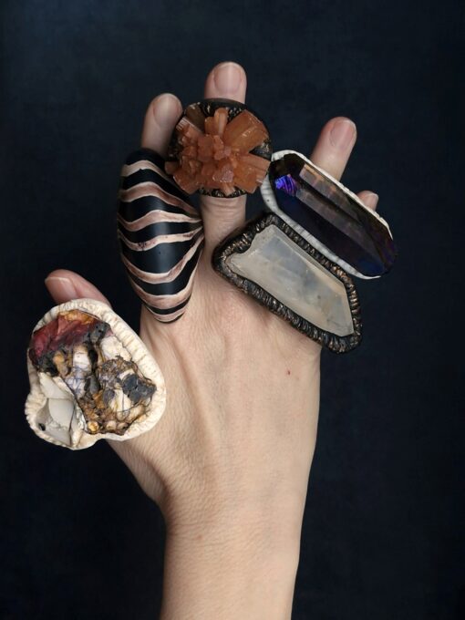 Aragonite Stone Ring Size 7 - Image 6