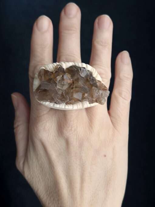 Orange River Crystal Ring Size 9 - Image 5