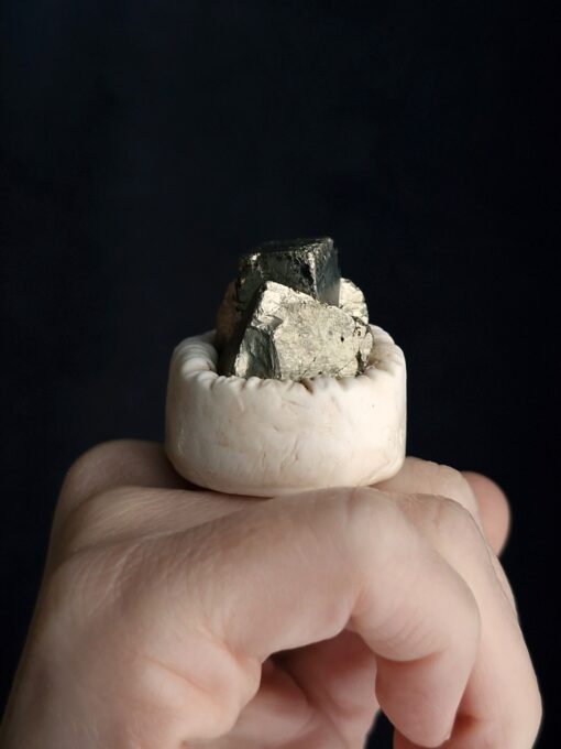 Pyrite Stone Ring Size 7.5 - Image 2