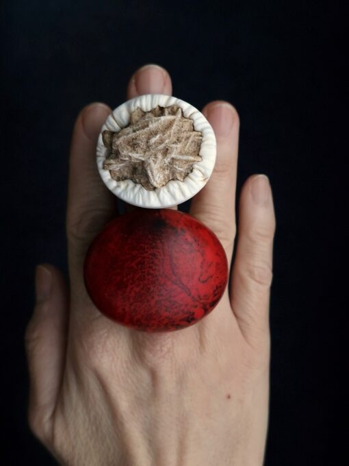 Desert Rose Stone Ring Size 9 - Image 5