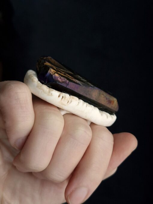 Purple Aura Quartz Cluster Ring Size 6.5 - Image 3