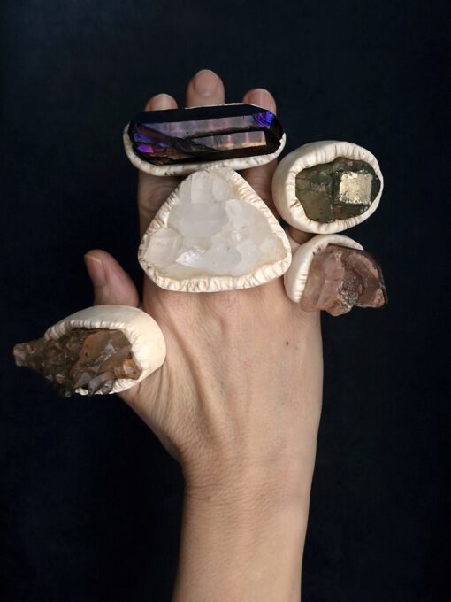 Purple Aura Quartz Cluster Ring Size 6.5 - Image 5