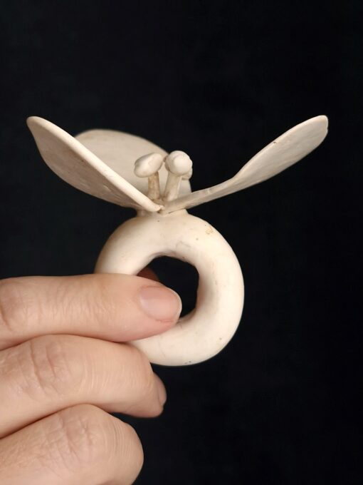 Vegan Ivory Flower Ring Size 7.5 - Image 3