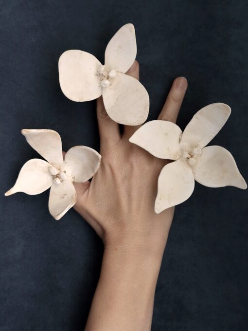 Vegan Ivory Flower Ring Size 8.5 - Image 5