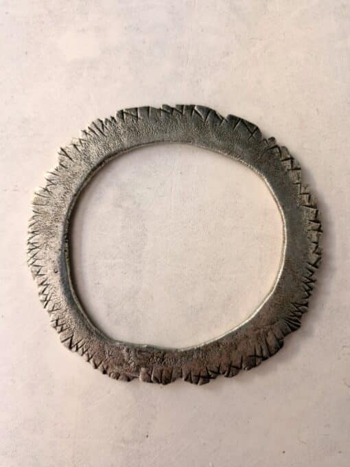 White Bronze Plated Alloy Bangle Size L - Image 2