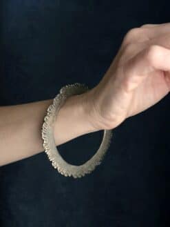 White Bronze Plated Alloy Bangle Size L