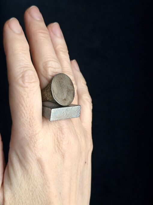 White Bronze Plated Alloy Rings (Set of 2) Size 7 - Image 2