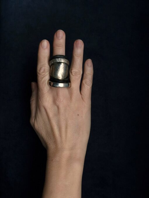 White Bronze Plated Alloy Rings (Set of 6) Size 8.5 - Image 2