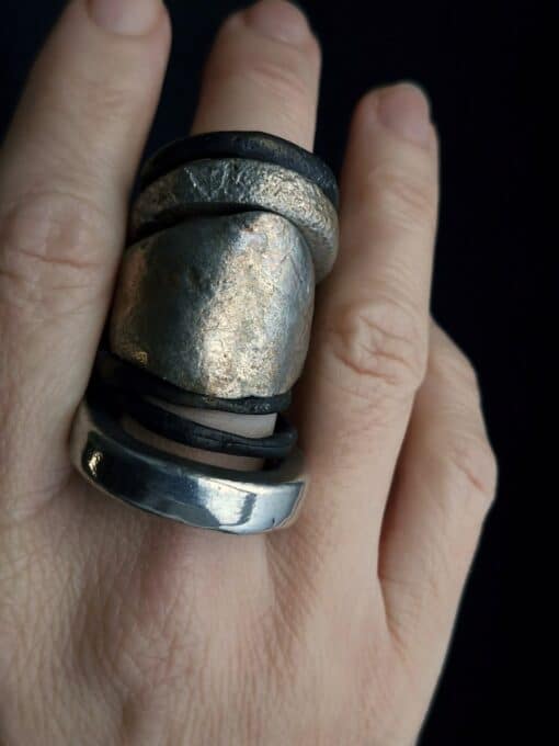 White Bronze Plated Alloy Rings (Set of 6) Size 8.5