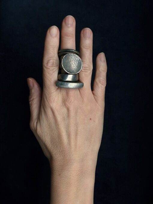 White Bronze Plated Alloy Rings (Set of 5) Size 8 - Image 2