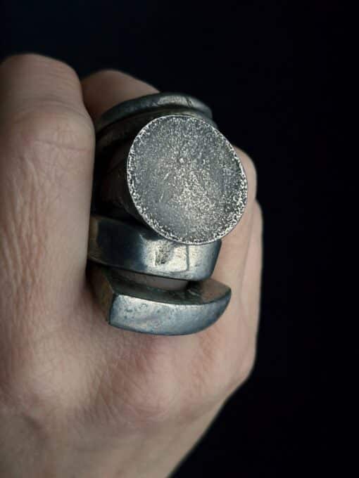 White Bronze Plated Alloy Rings (Set of 5) Size 8 - Image 4