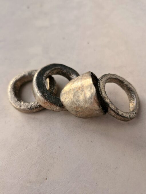 White Bronze Plated Alloy Rings (Set of 4) Size 9 - Image 3