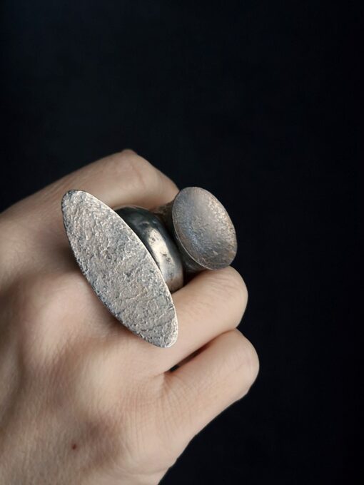 White Bronze Plated Alloy Rings (Set of 3) Size 8 - Image 4