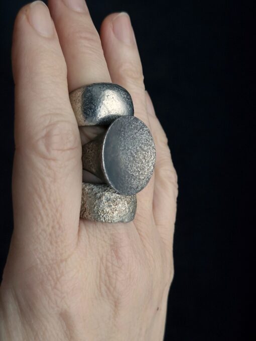 White Bronze Plated Alloy Rings (Set of 3) Size 7.5 - Image 3