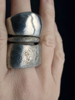 White Bronze Plated Alloy Rings (Set of 3) Size 9.5
