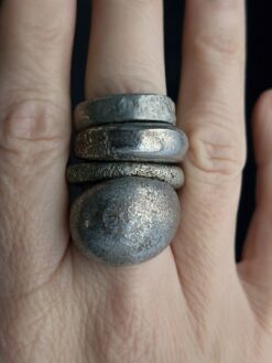 White Bronze Plated Alloy Rings (Set of 4) Size 6.5