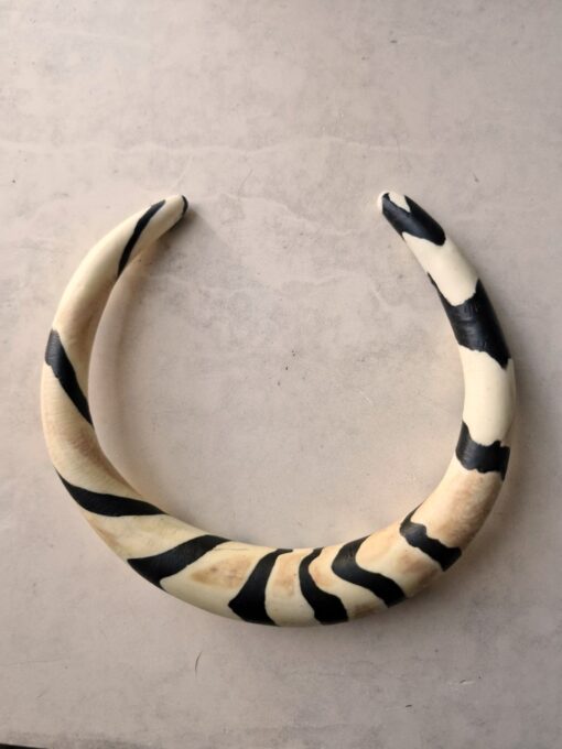 Black & Vegan Ivory Choker Necklace Size Medium