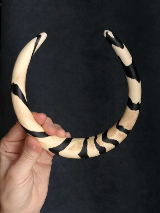 Black & Vegan Ivory Choker Necklace Size Medium - Image 2