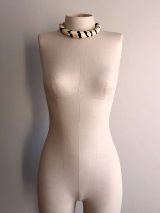 Black & Vegan Ivory Choker Necklace Size Medium - Image 5