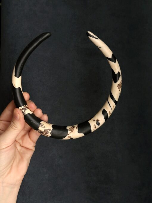 Black & Vegan Ivory Choker Necklace Size M - L - Image 2