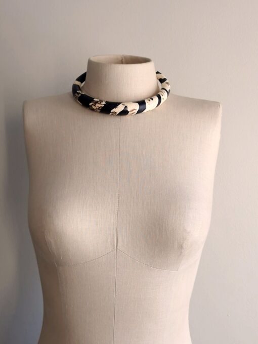 Black & Vegan Ivory Choker Necklace Size M - L - Image 5