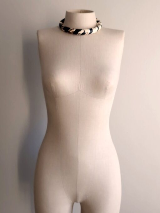 Black & Vegan Ivory Choker Necklace Size M - L - Image 4