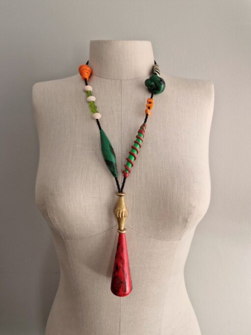 Green, Red & Orange Necklace - Image 3