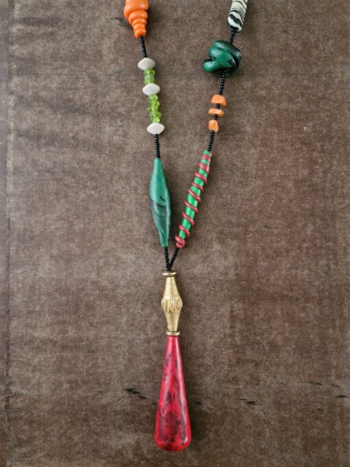 Green, Red & Orange Necklace - Image 4