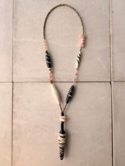 Pink, White & Black Necklace