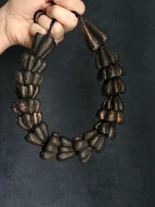 Adjustable Black with Gold Sheen Necklace - Image 2
