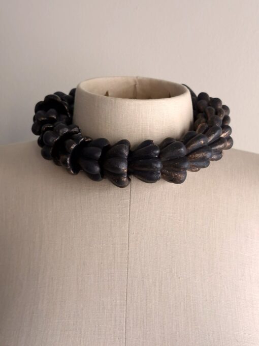 Adjustable Black with Gold Sheen Necklace - Image 3