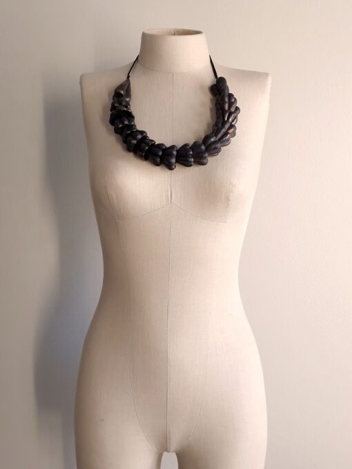 Adjustable Black with Gold Sheen Necklace - Image 7
