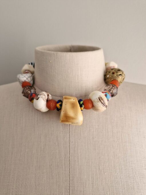 Adjustable White & Orange Necklace - Image 5