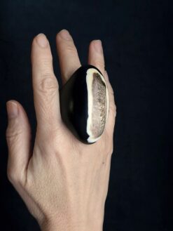 Black & Vegan Ivory Ring Size 9