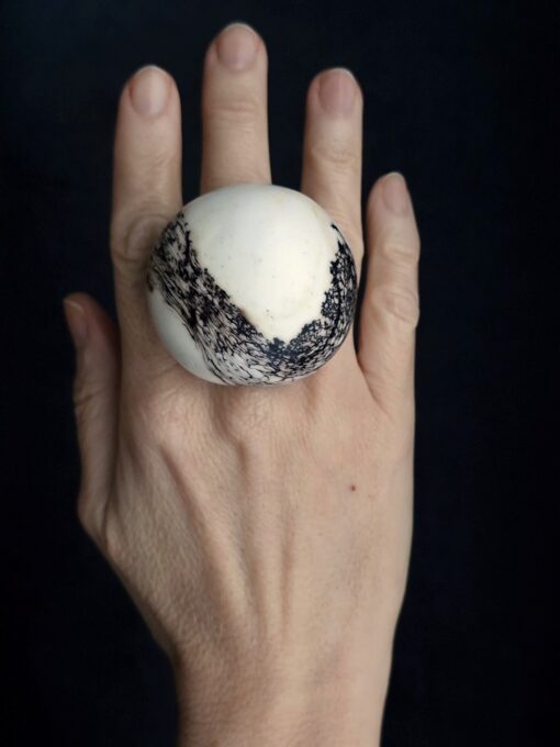 Vegan Ivory Ring Size 7.5 - Image 2