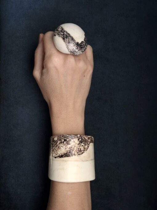 Vegan Ivory Ring Size 7.5 - Image 3