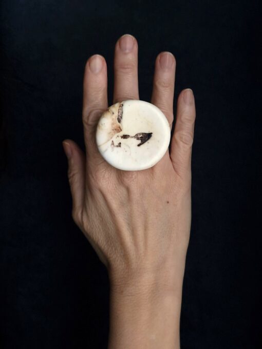 Vegan Ivory Ring Size 7.5 - Image 2