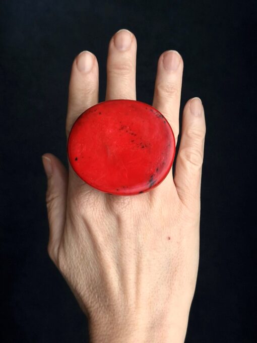 Red Statement Ring Size 8 - Image 2