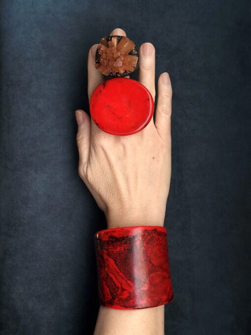 Red Statement Ring Size 8 - Image 3