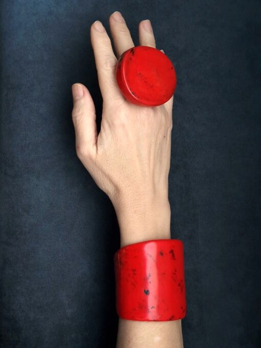 Red Statement Ring Size 8 - Image 4