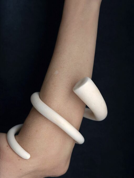 Vegan Ivory Snake Cuff Size XL - Image 3